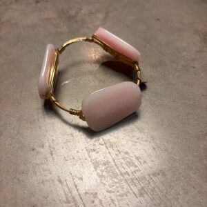 Bourbon & Bowties Womens Pink Quartz wire wrap bangle bracelet 3.25 D